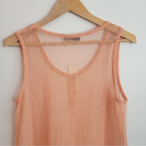 Simply Noelle Swimsuit Cover-Up Crochet Mesh Lace Tunic Sequin Resort Beach - Picture 6 of 13